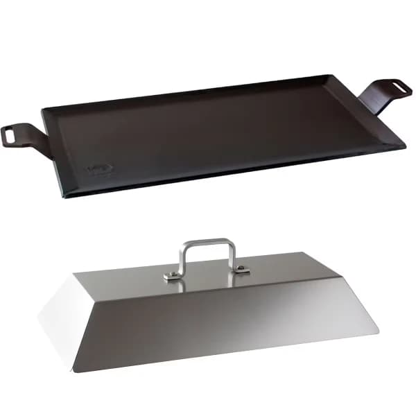 Kockums Jernverk stekbord i kolstål med lock, 45 x 22 cm