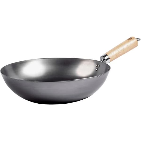 Mareld Wokpanna i kolstål, 33 cm