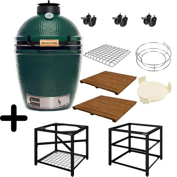 Bild av Big Green Egg kolgrill + framepaket Plus, Medium