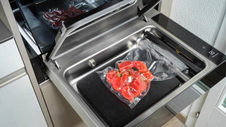 Electrolux (KBV4X) - Vakuumlåda för inbyggnad i rostfritt stål, 60 x 14 cm