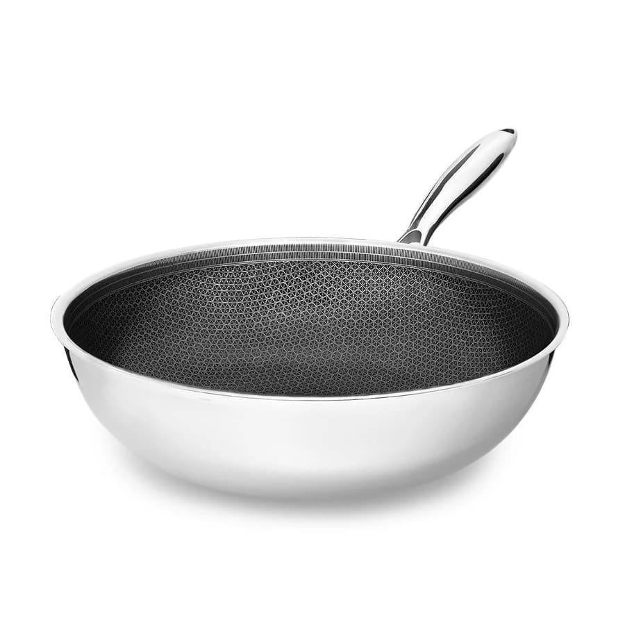 Onyx Cookware wokpanna i rostfritt stål med hybrid non-stick, 30 cm