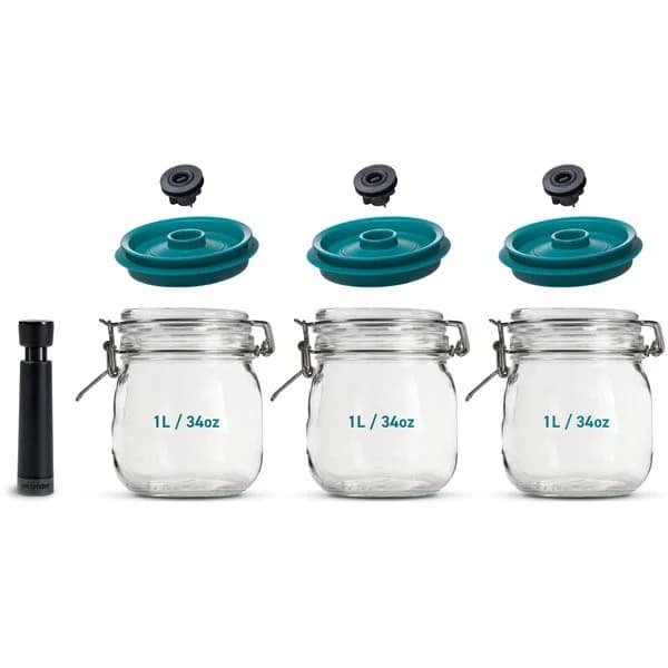 Bild av Airtender vakuumförslutare + 3 burkar 1 liter