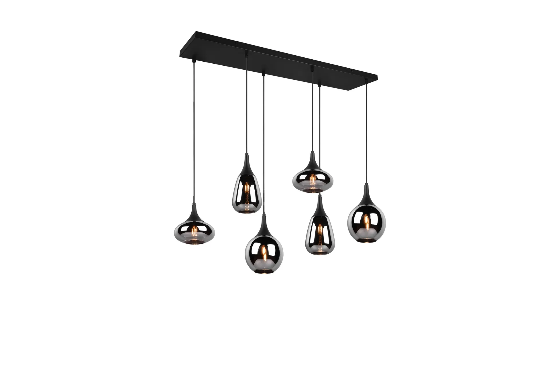 Trio Lighting - Lumina pendellampa 6 st lampor i mattsvart