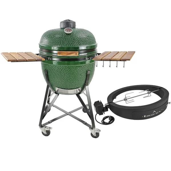 Kamado Sumo Maxi Grön + Grillmästarens rotisseri och pizzaugn