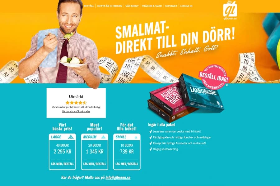 #4. GiBoxen - Matkasseföretag som erbjuder färdiga matlådor som är nyttiga