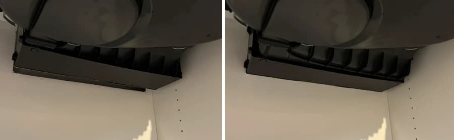 Anslut fläkten i BORA M Pure till ventilationshålet i bakstycket