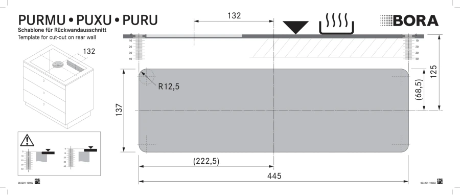 Borrmall för BORA M Pure