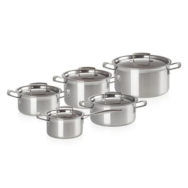 Le Creuset 3-Ply grytset i rostfritt stål, 10 delar