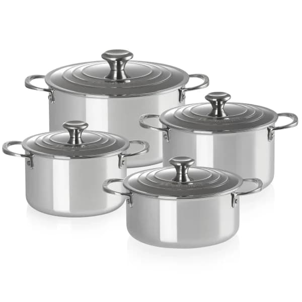 Le Creuset Signature 3-Ply grytset i rostfritt stål, 8 delar