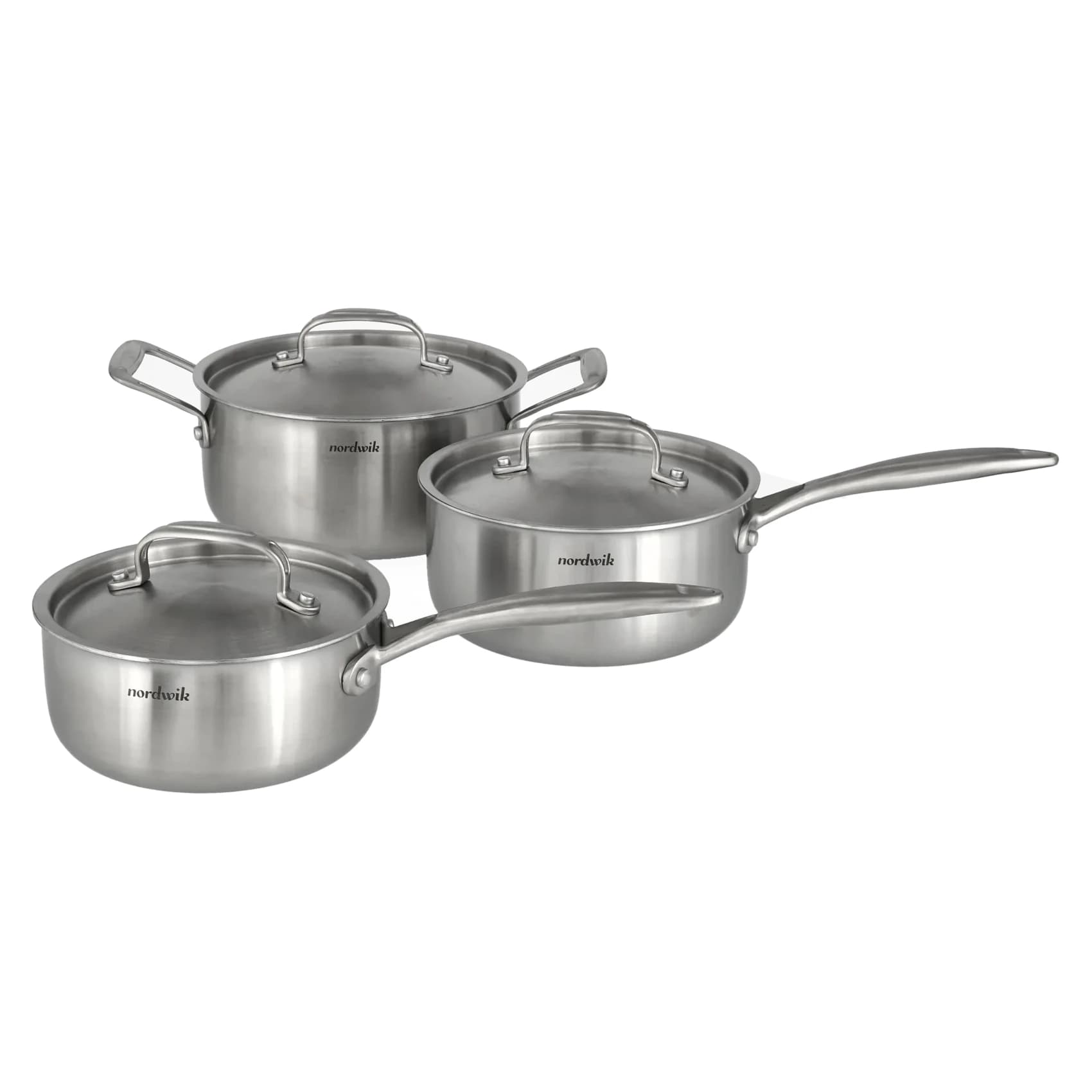 Nordwik 3-ply grytset i rostfritt stål, 6 delar