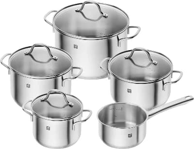 ZWILLING Kastrullset i 5 delar och 4 lock