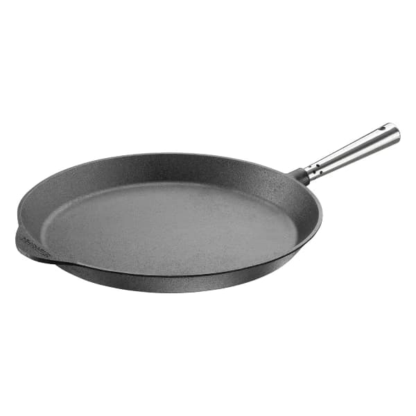 Skeppshult stekpanna i gjutjärn med stålhandtag och låg kant, 36 cm