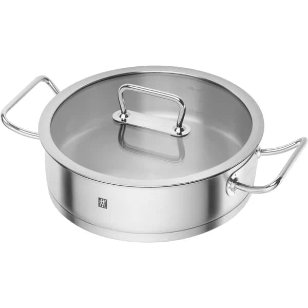 Zwilling - Pro traktörpanna i rostfritt stål med glaslock, 28 cm