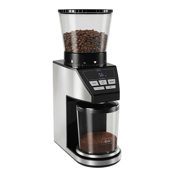 Melitta Calibra kaffekvarn för espresso med 39 malningsgrader och digital våg