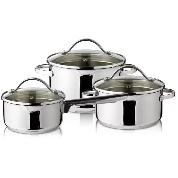 Funktion grytset med tre grytor, 6-delar