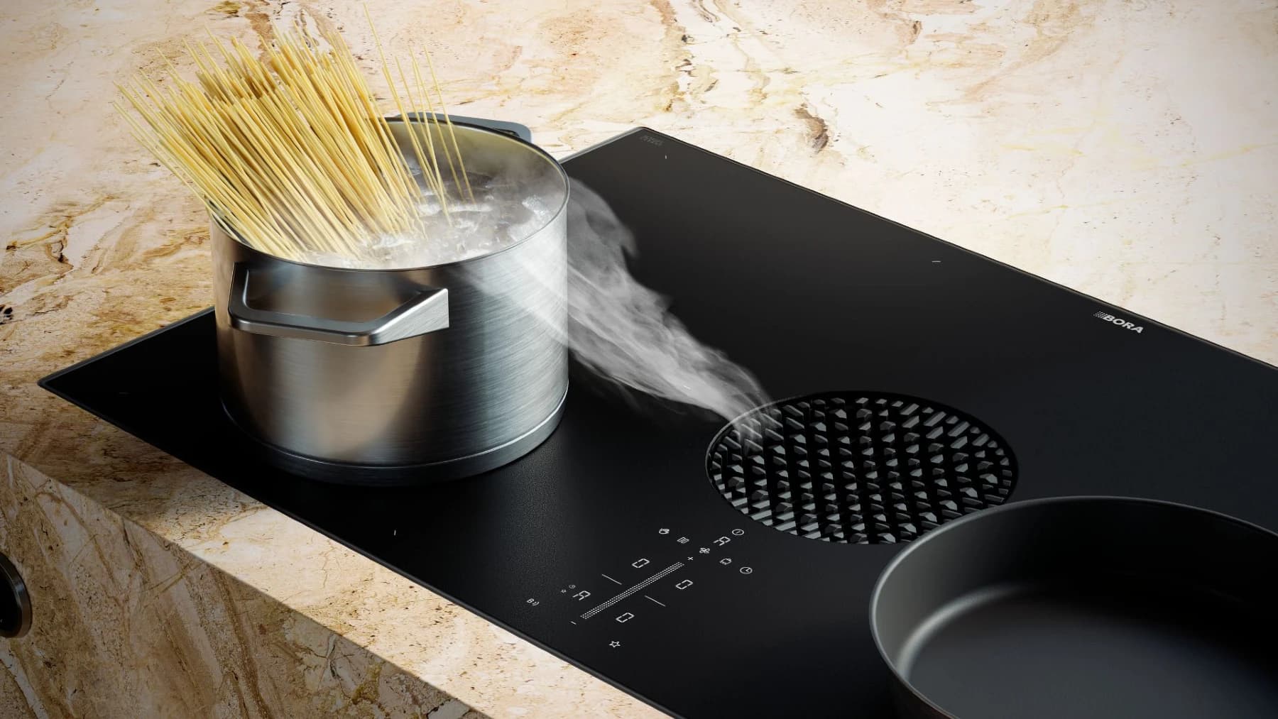 Bild på spishällen BORA X Pure med inbyggd fläkt