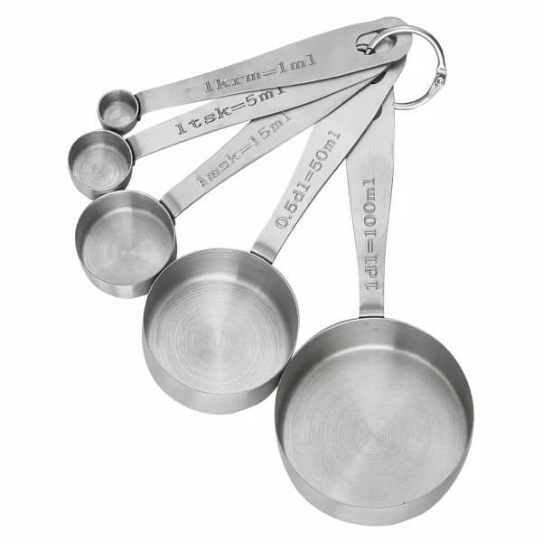 Dorre Myah måttsats i rostfritt stål, 5 delar