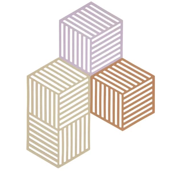 Zone: Hexagon grytunderlägg, 3 st