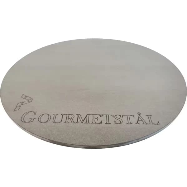 Gourmetstål: Rund stekplatta / pizzastål i kolstål utan grepp, Ø39 cm